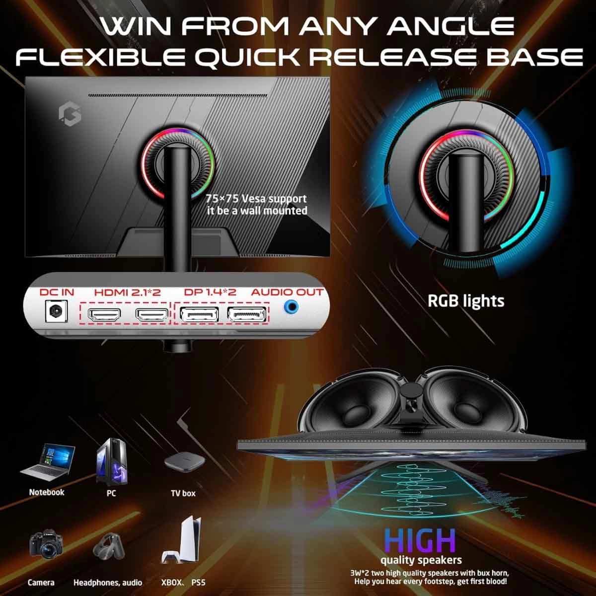 جيم أون شاشة ألعاب FHD بحجم 27" 540Hz Fast - الصورة 5